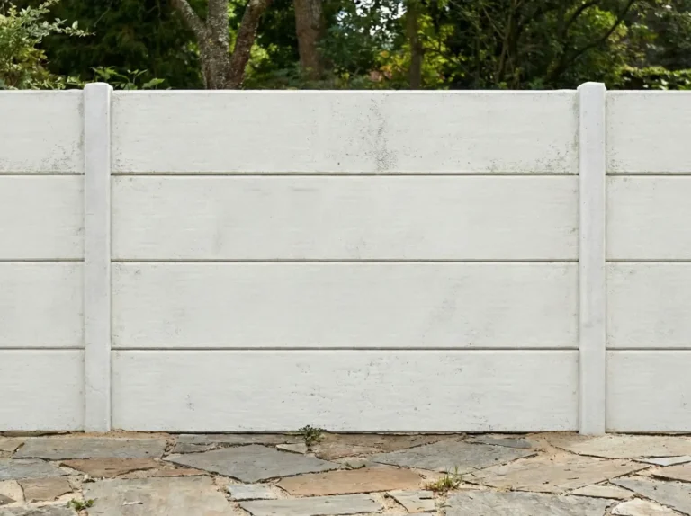 Betonový plot dekor Amerika v šedém provedení - realizace